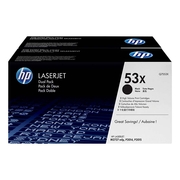HP Q7553X (53X) Dual Pack Black of 2 Toner Original