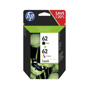 HP 62 Multicolour Black/Colour Pack of 2 Ink Cartridges Original