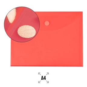 Liderpapel A4 Envelope Folder Velcro Closure (Red)