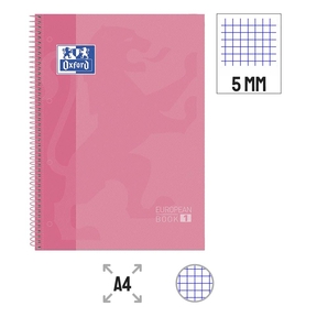 Oxford Notebook A4 Soft Cover Soft Touch Notebook 5x5 mm (Flamingo Pastel)