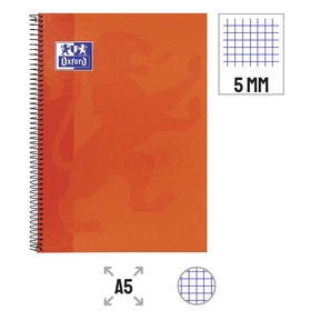 Oxford A5 Notebook Glossy Cover 5x5 mm (Orange)