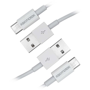 USB-A 2.0 to USB Type-C White Cable Skynotek 1m (Pack 2 Pcs.)