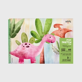 Nokers Kids Dino A5 Drawing Pad 150 gsm – 20 Sheets