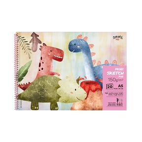 Nokers Kids Dino A5 Drawing Pad 150 gsm – 20 Sheets