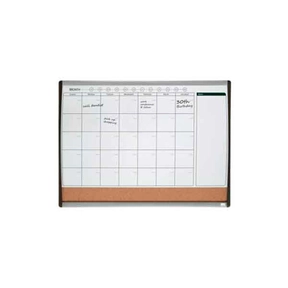 Magnetic Monthly Planner with Cork Board Nobo