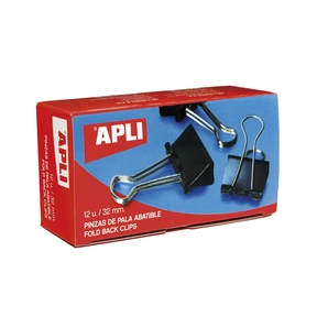 APLI Pack of 12 Foldback Clips 15×32 mm