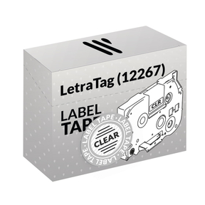 Compatible Dymo LetraTag (12267) Black/Transparent