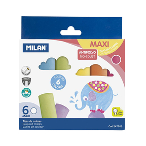Milan Maxi Dustproof Chalk (Box 6 Pieces)