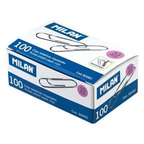 Milan Metal Clips 33 mm (Box 100 Units)