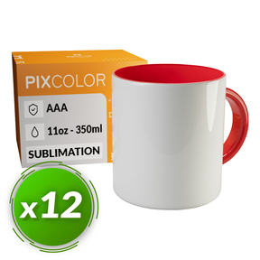 PixColor Red Sublimation Mug - Premium AAA Quality (12 Pack)