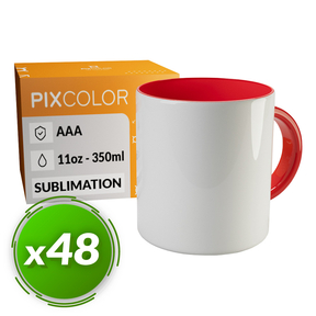PixColor Red Sublimation Mug - Premium AAA Quality (Pack 48)