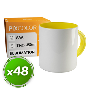 PixColor Yellow Sublimation Mug - Premium AAA Quality (Pack 48)