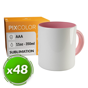 PixColor Pink Sublimation Mug - Premium AAA Quality (Pack 48)