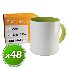 PixColor Light Green Sublimation Mug - Premium AAA Quality (Pack 48)