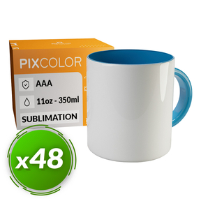 PixColor Light Blue Sublimation Mug - Premium AAA Quality (Pack 48)