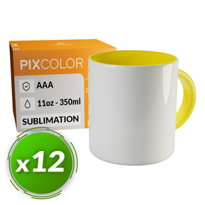 PixColor Yellow Sublimation Mug - Premium AAA Quality (12 Pack)