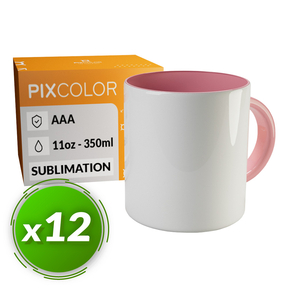 PixColor Pink Sublimation Mug - Premium AAA Quality (12 Pack)