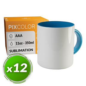 PixColor Light Blue Sublimation Mug - Premium AAA Quality (12 Pack)
