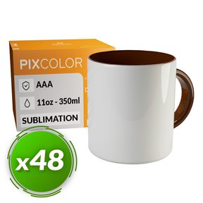 PixColor Brown Sublimation Mug - Premium AAA Quality (Pack 48)